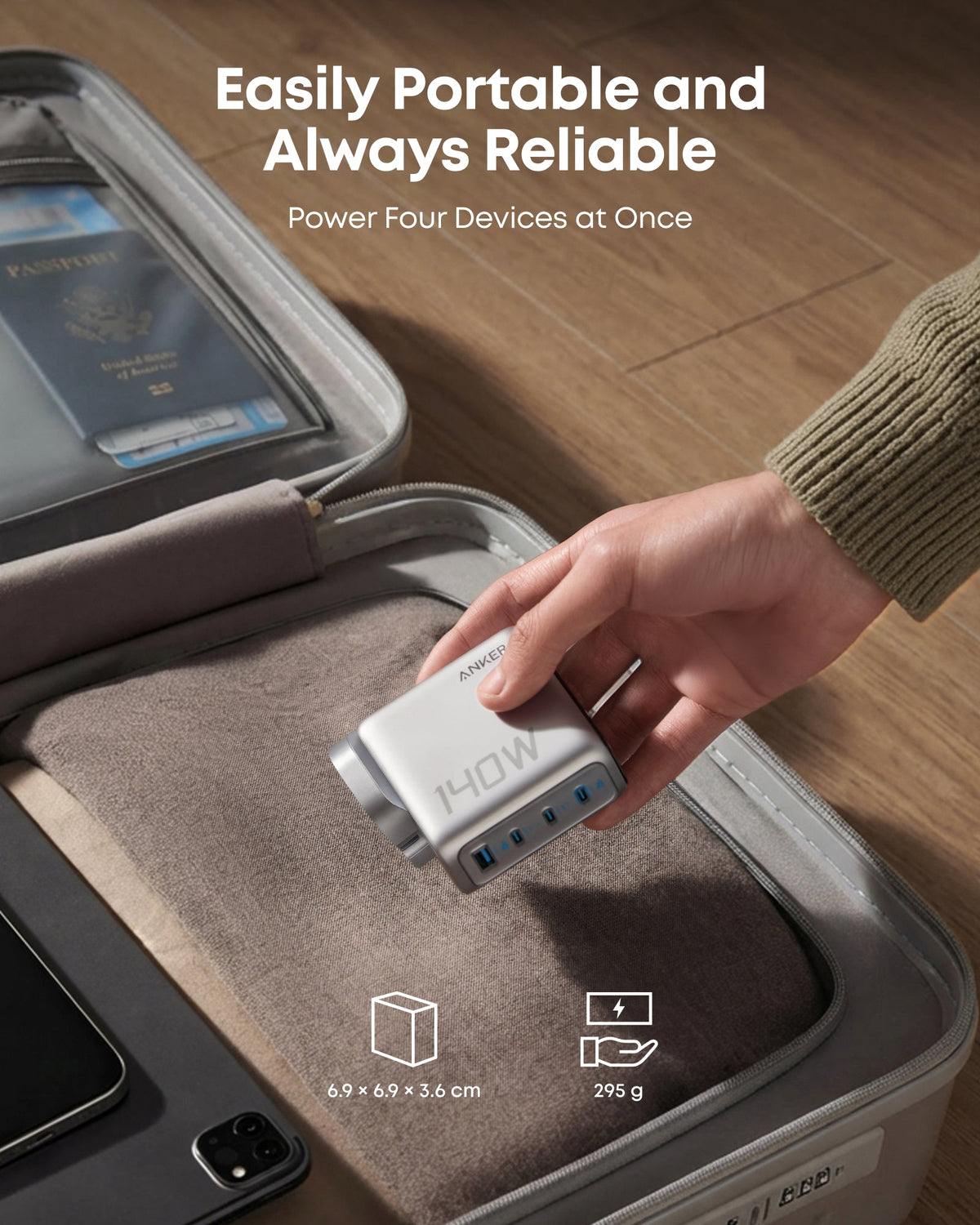 Anker Laptop Power Bank (25K, 165W, Retractable Cables) + Anker Laptop Charger (140W, 4-Port, PD 3.1) + Anker Nano Power Bank (10K, 45W, Retractable Cable)