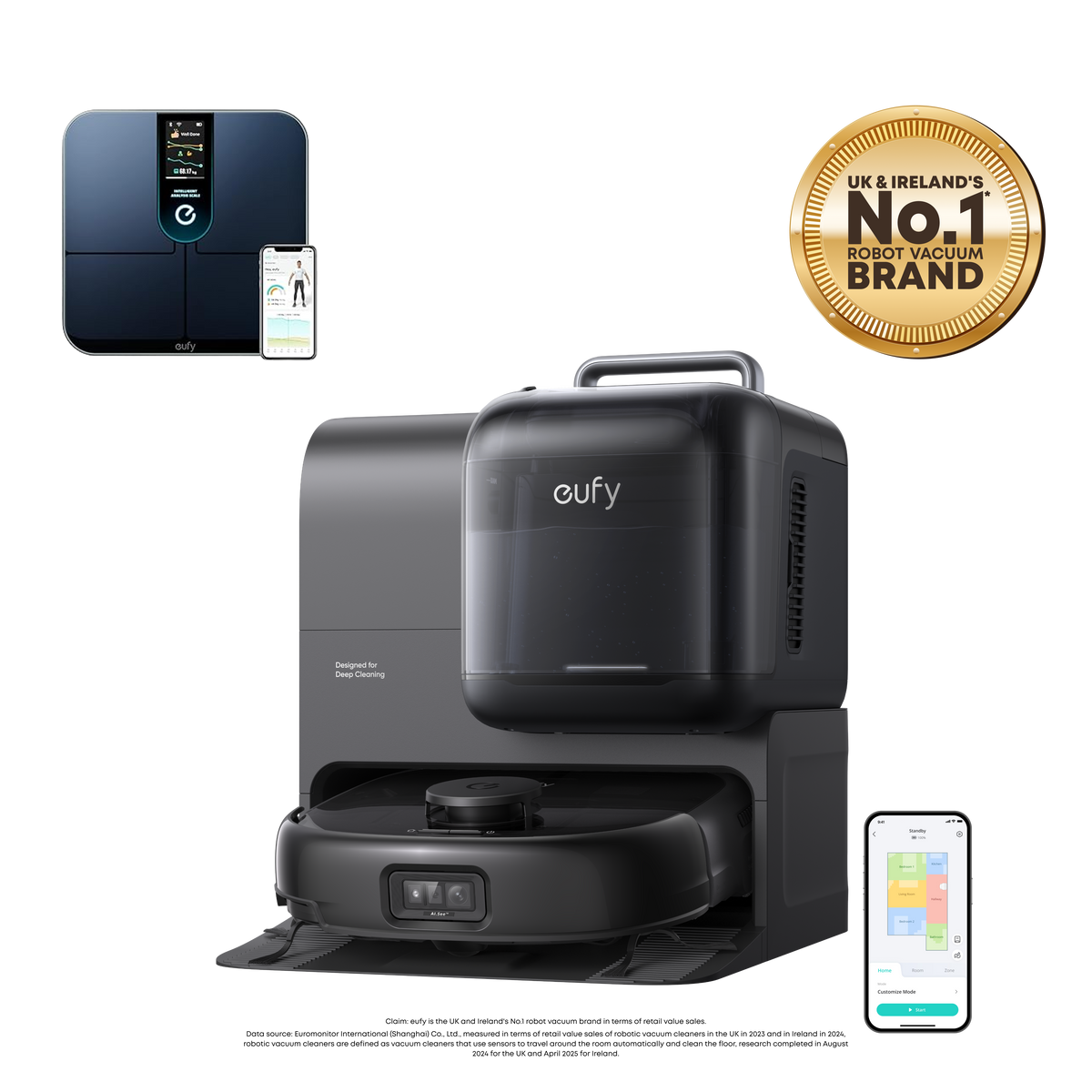 eufy Omni E28 Robot Vacuum and Mop with Portable Deep Cleaner + Smart Scale P3