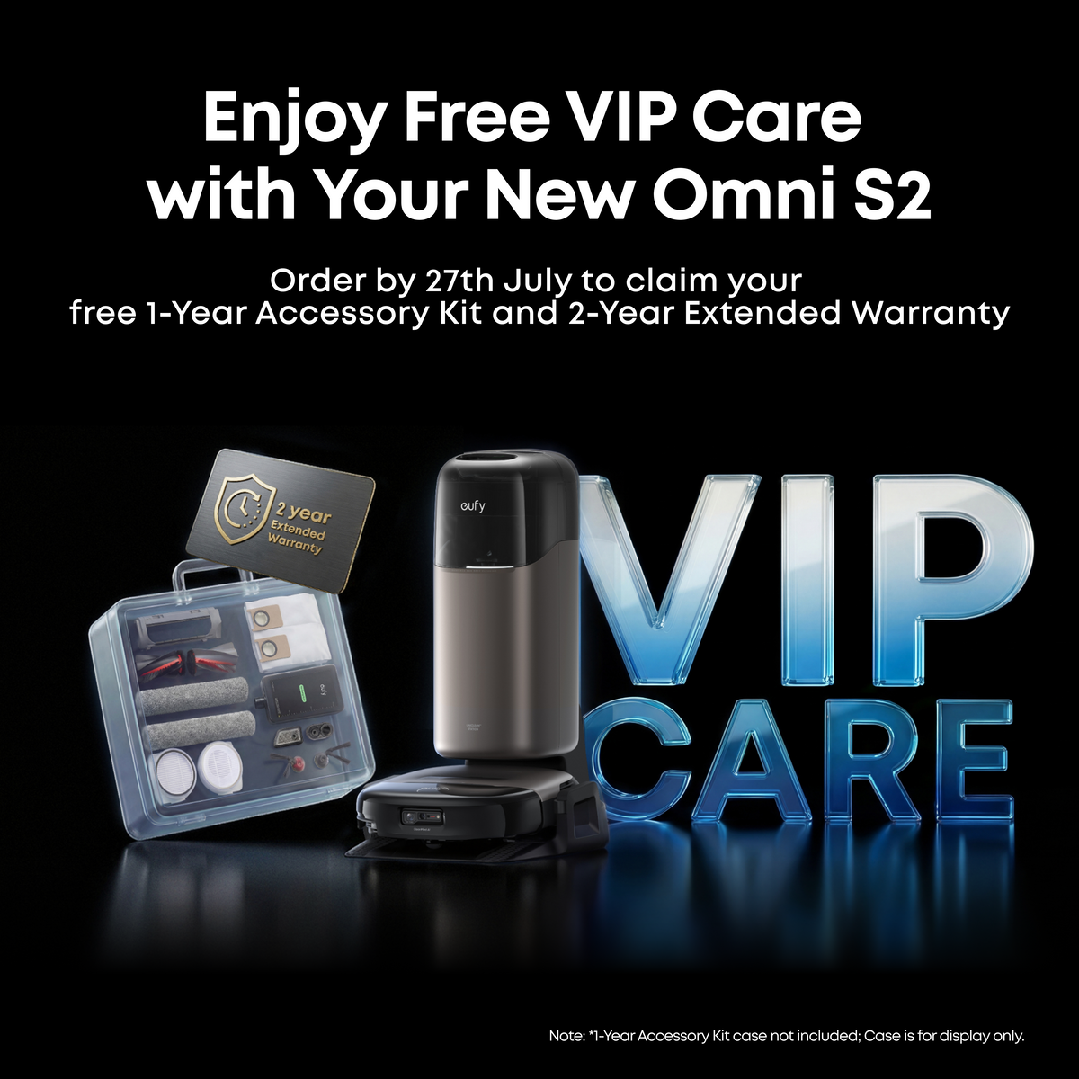 eufy Omni S2 Robot Vacuum and Mop with 2 bottles of eufy Floor Cleaning Solution