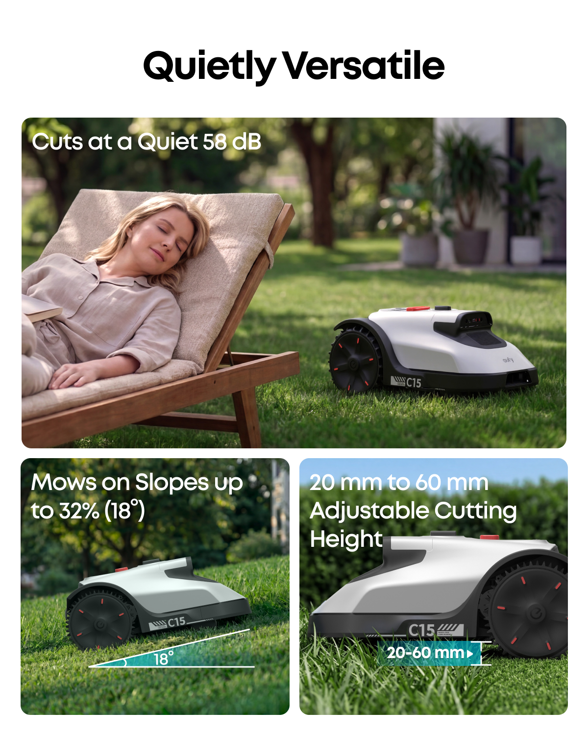 eufy Robot Lawn Mower C15 and Replacement Blade Set Bundle
