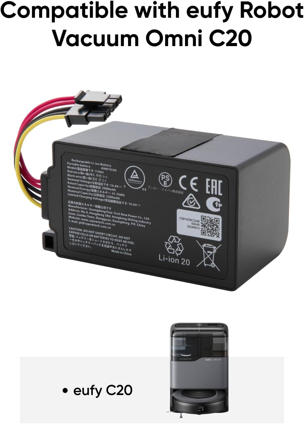 eufy RoboVac Battery, Compatible with C10 & Omni C20