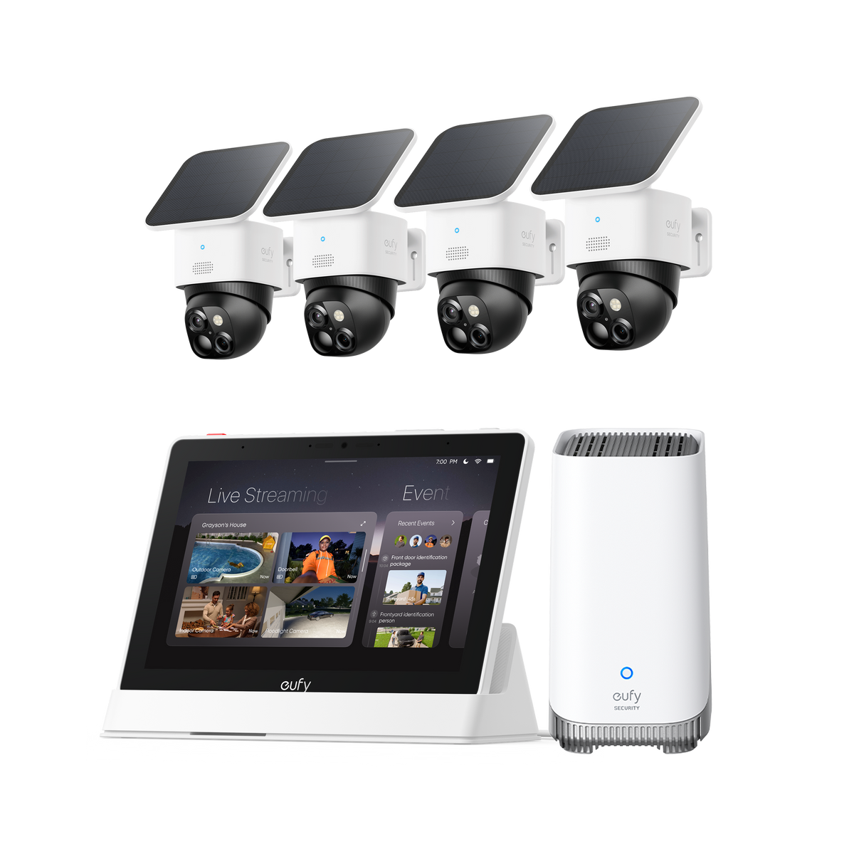 SoloCam S340 (4-Cam Pack) + HomeBase S380+ Smart Display E10