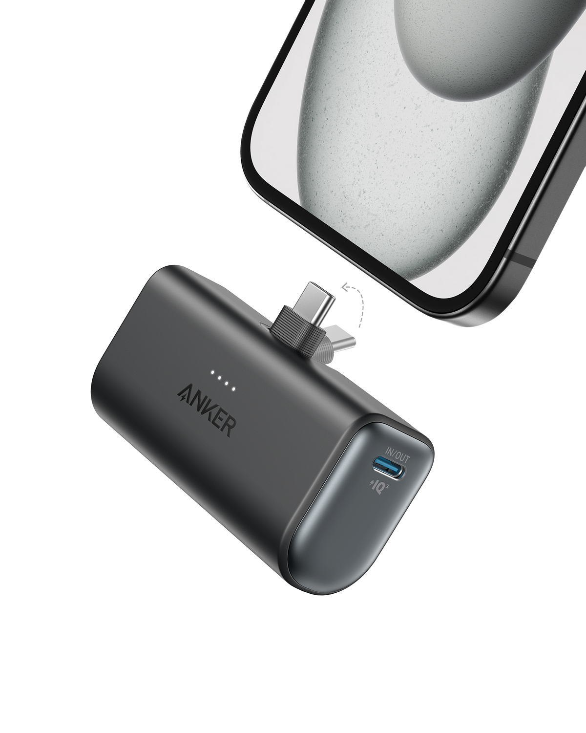 Anker Nano Power Bank, 5,000mAh with Built-In Foldable USB-C Connector