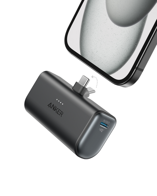 Anker Nano Power Bank, 5,000mAh with Built-In Foldable USB-C Connector