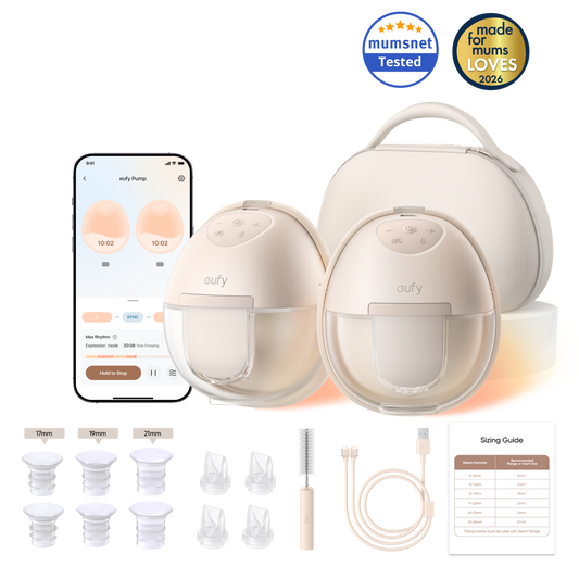 eufy S1 Pro Wearable Heated Electric Breast Pump with Charging Case