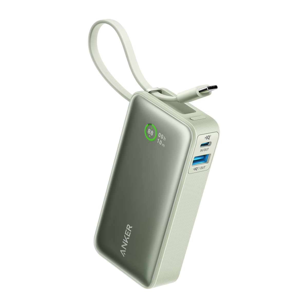 Anker Nano Power Bank, 10,000mAh with Built-In USB-C Cable, 30W Fast Charging