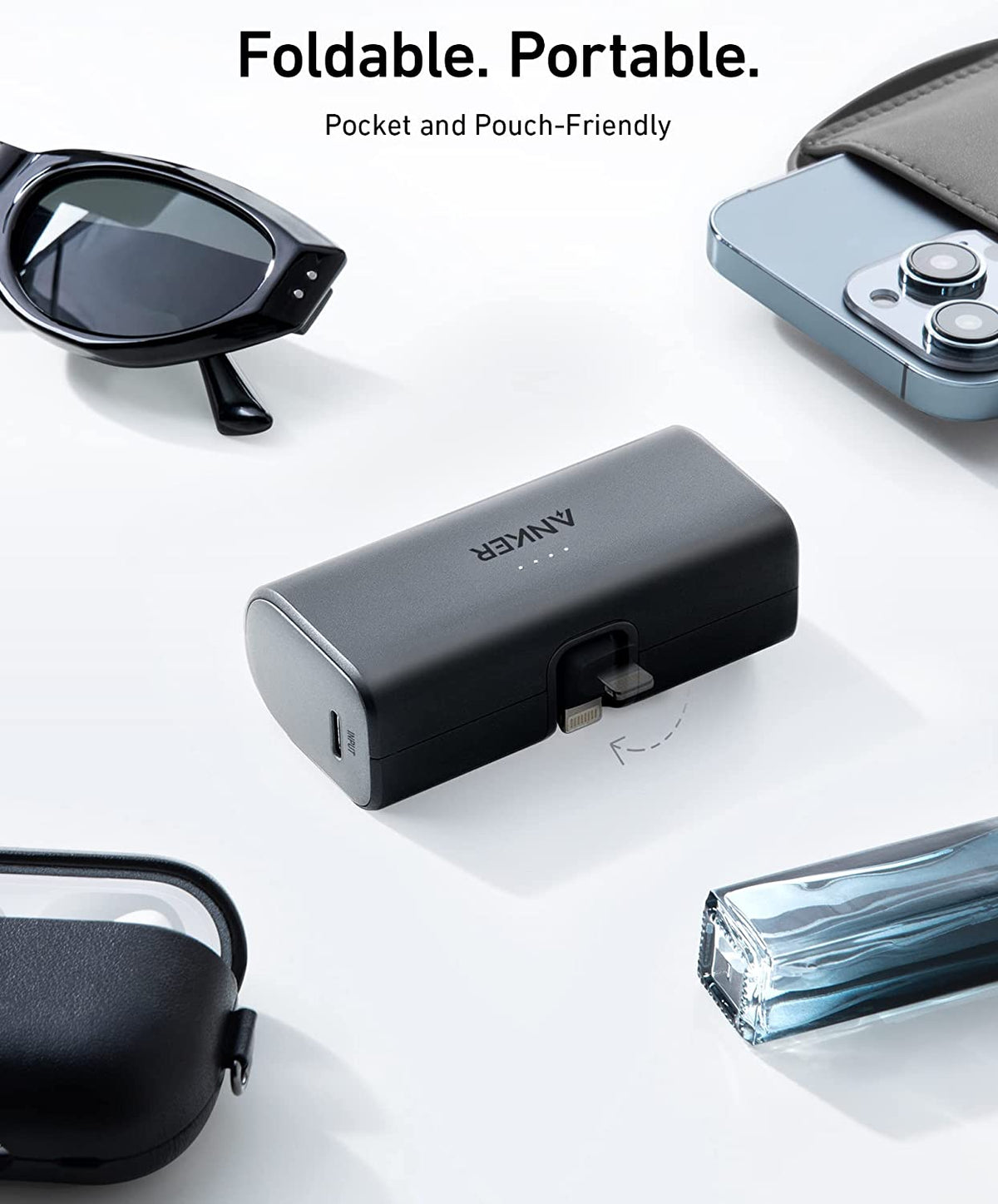 Anker Nano Power Bank, 5,000mAh, Built-In Lightning Connector, MFi Certified