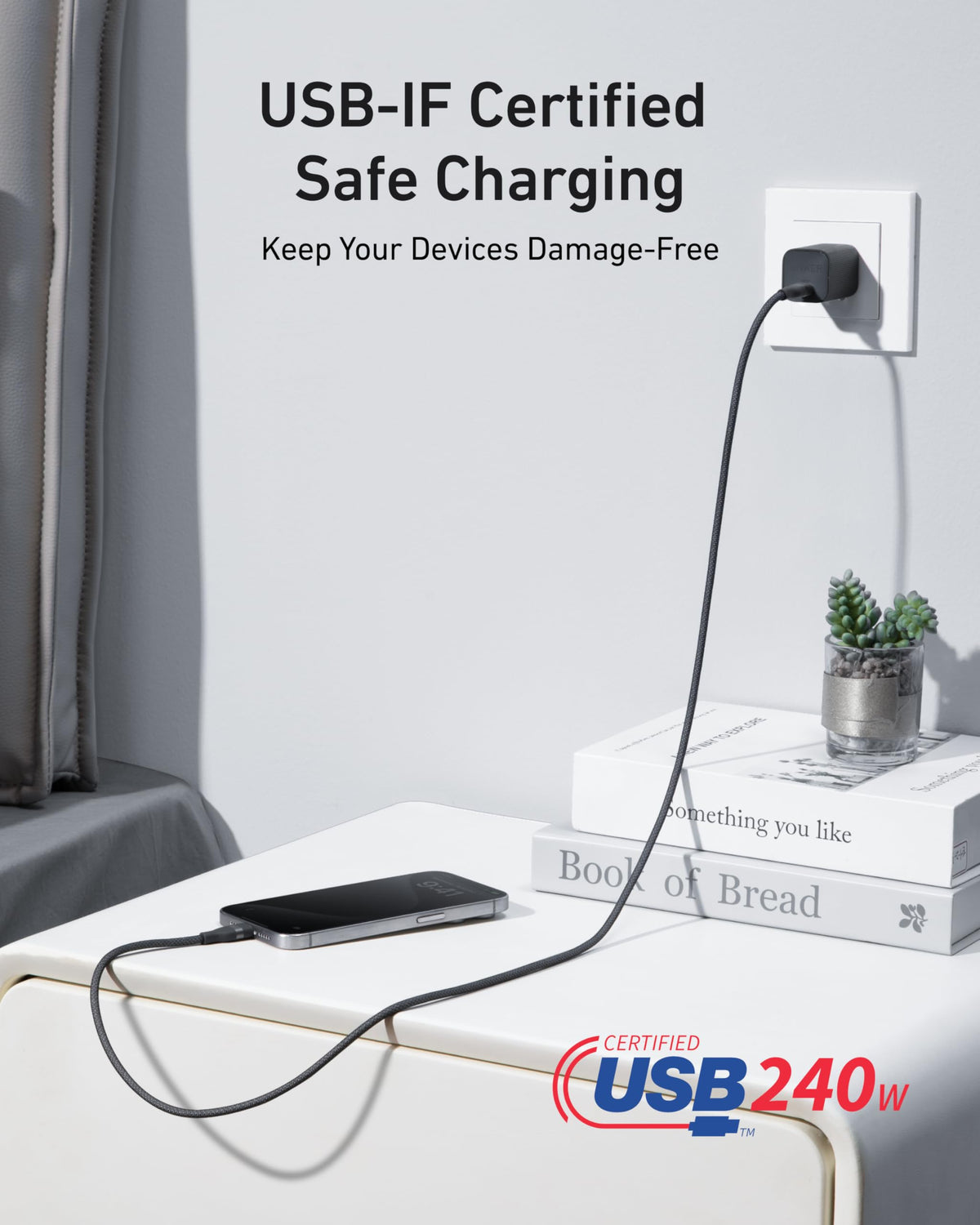 Anker Prime Power Bank (26K, 300W) and USB-C to USB-C Cable (240W, 6ft)