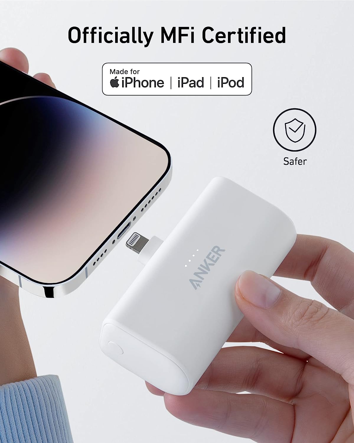 Anker Nano Power Bank, 5,000mAh, Built-In Lightning Connector, MFi Certified