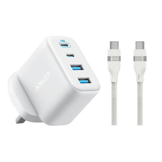 Anker Zolo Charger (50W, 4 Ports) with 3 ft USB-C to USB-C Cable