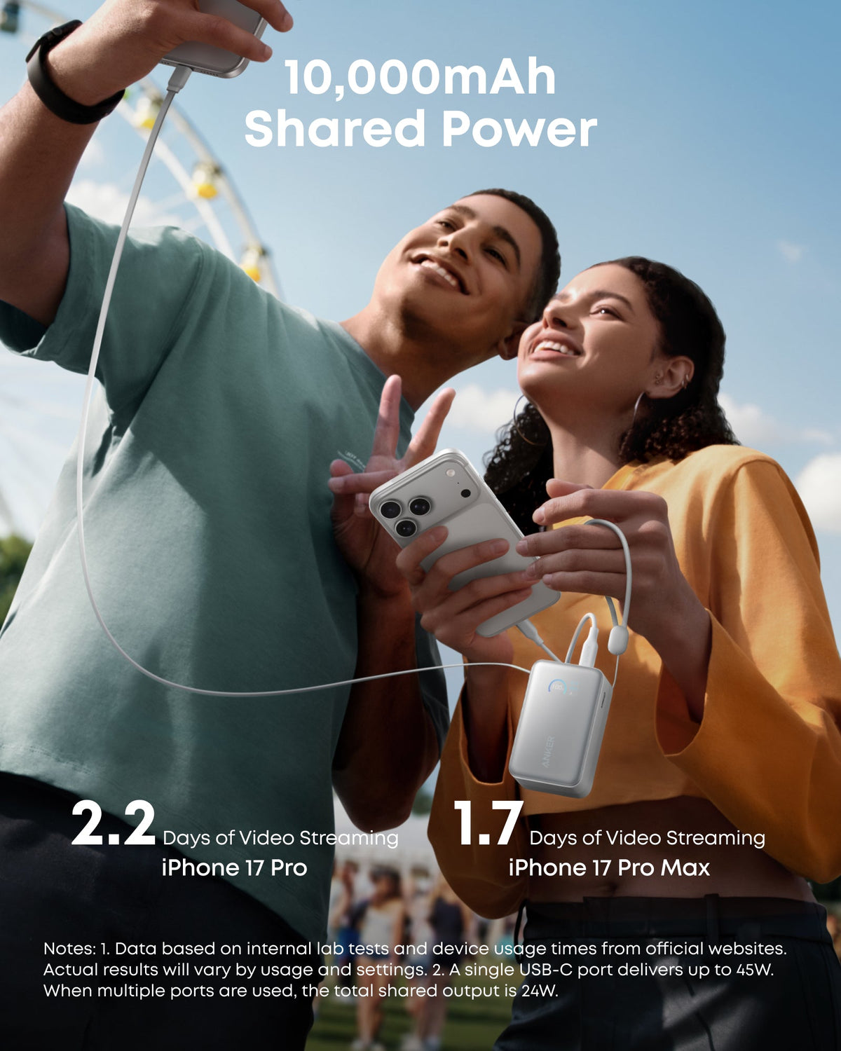 Anker Laptop Power Bank (25K, 165W, Retractable Cables) + Anker Laptop Charger (140W, 4-Port, PD 3.1) + Anker Nano Power Bank (10K, 45W, Retractable Cable)