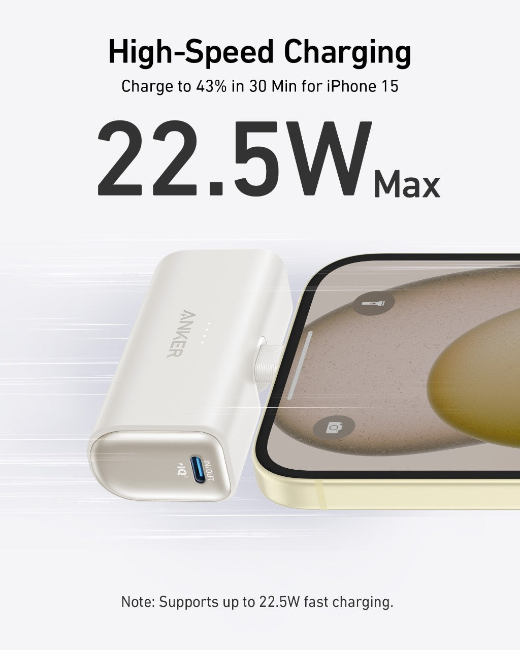 Anker Nano Power Bank, 5,000mAh with Built-In Foldable USB-C Connector