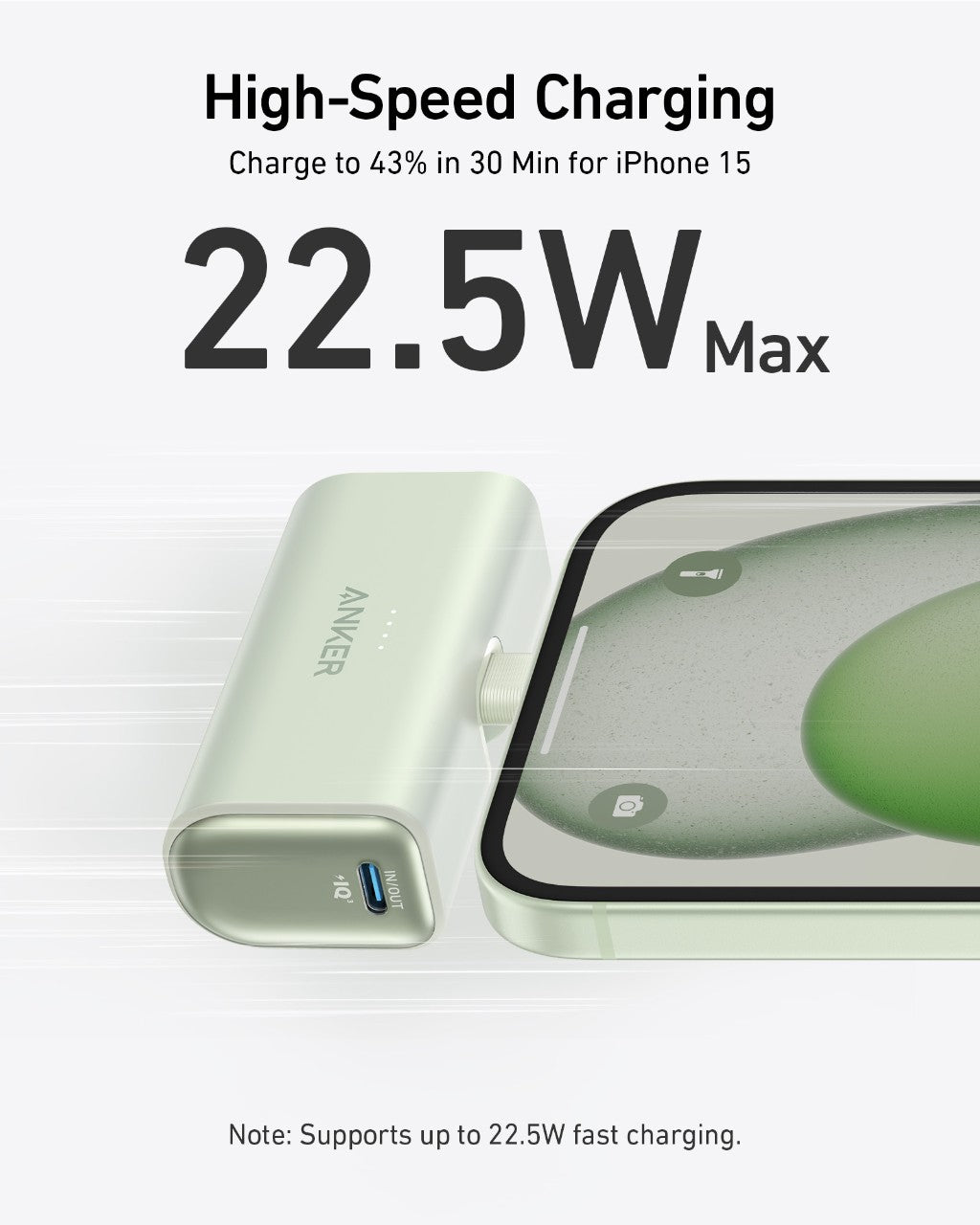 Anker Nano Power Bank, 5,000mAh with Built-In Foldable USB-C Connector