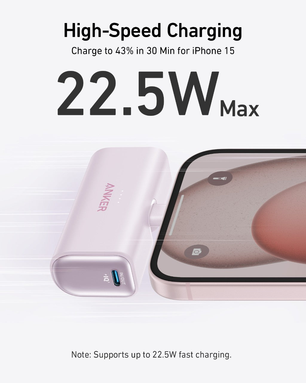 Anker Nano Power Bank, 5,000mAh with Built-In Foldable USB-C Connector