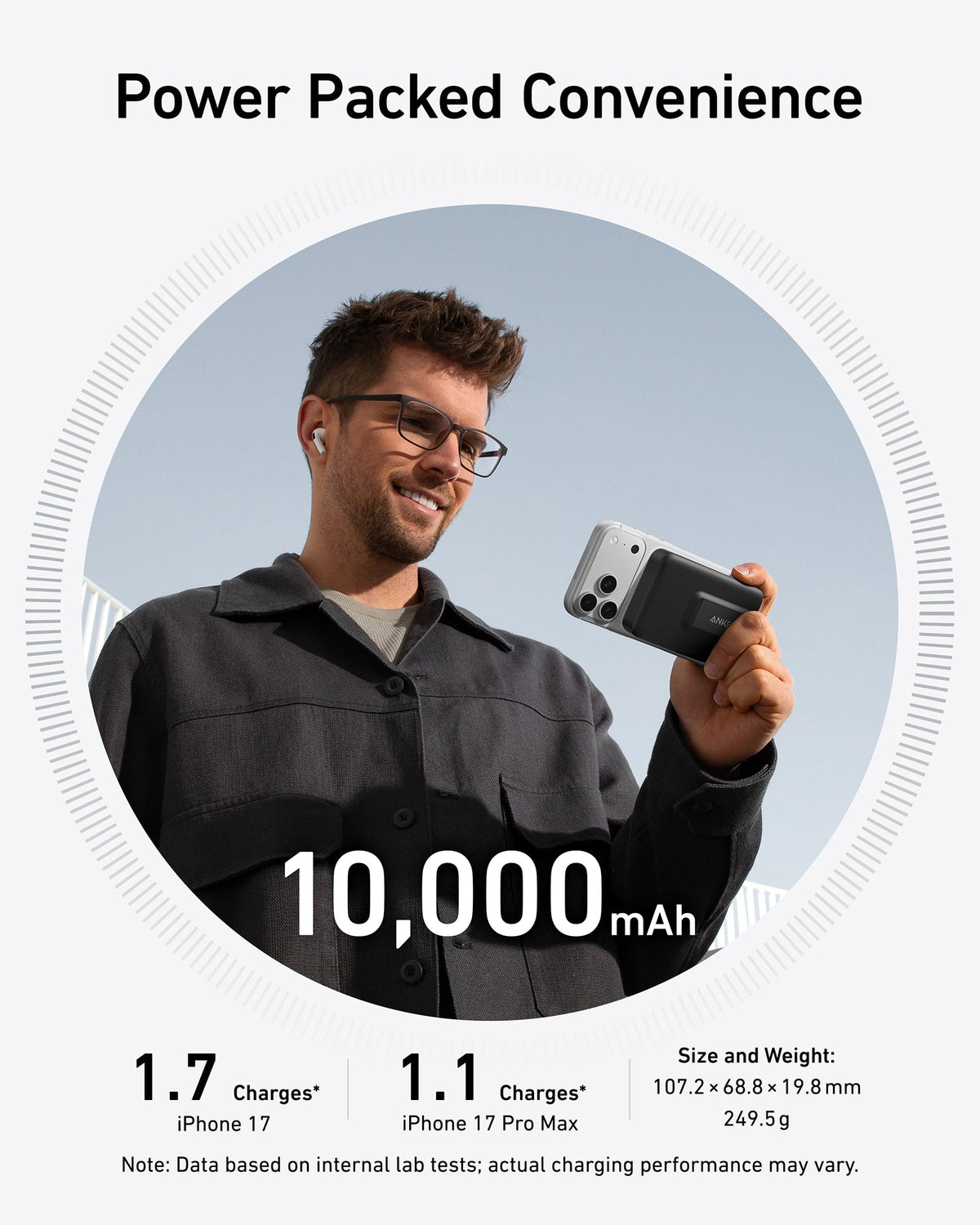 Anker MagGo Power Bank (10,000mAh), Qi2 15W Ultra-Fast Wireless Charging