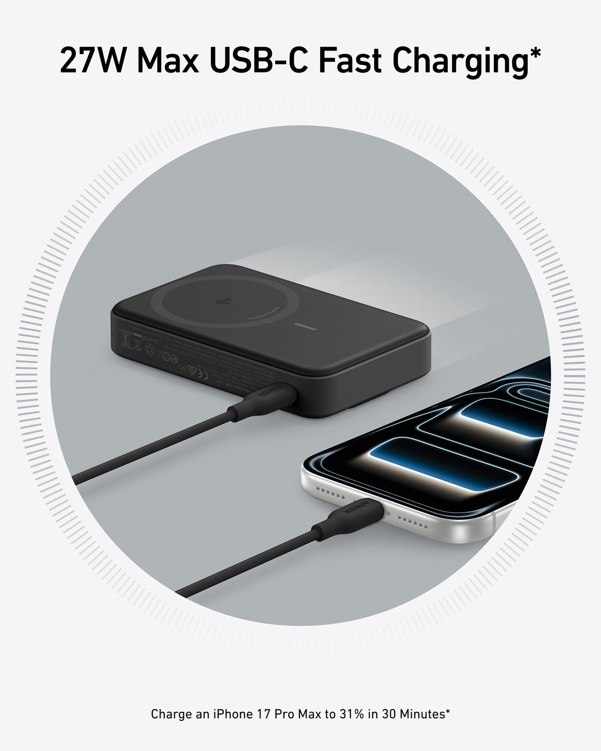 Anker MagGo Power Bank (10,000mAh), Qi2 15W Ultra-Fast Wireless Charging