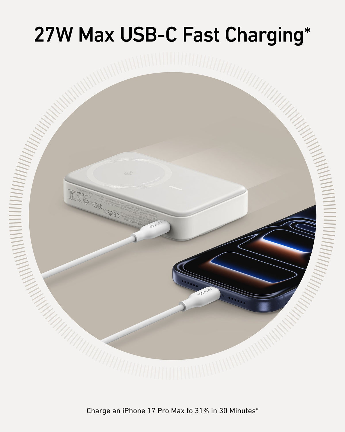 Anker MagGo Power Bank (10,000mAh), Qi2 15W Ultra-Fast Wireless Charging