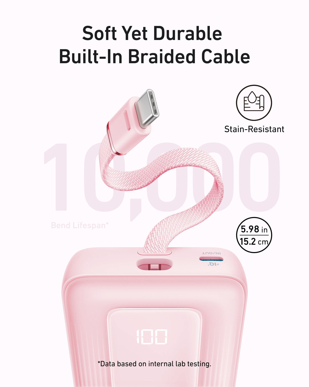 Anker Zolo Power Bank (20K, 30W, Built-In USB-C Cable)