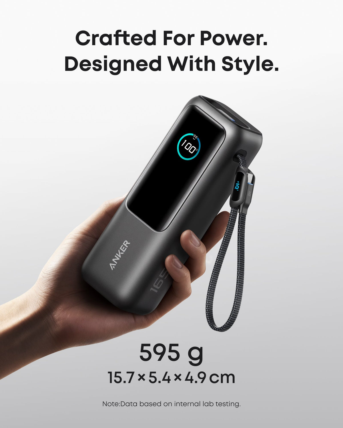 Anker Laptop Power Bank (25K, 165W, Built-In and Retractable Cables) + USB-C to USB-C Cable (240W, 6ft)