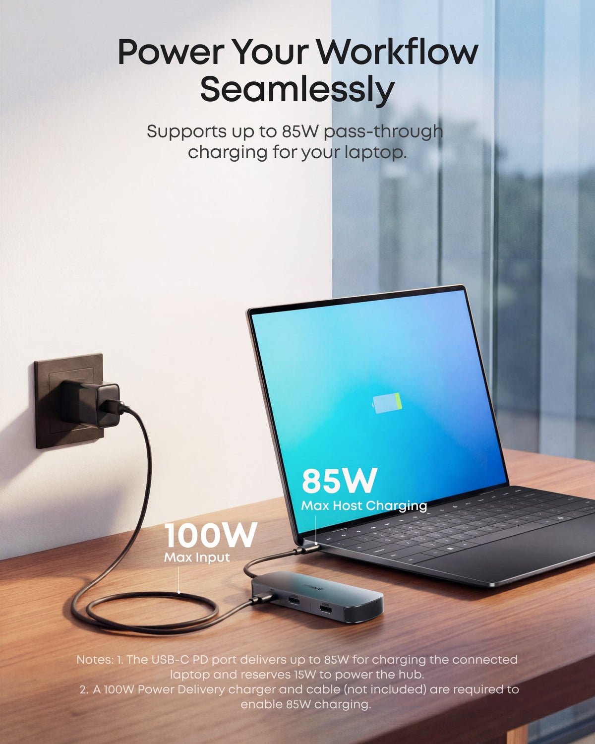 Anker Nano USB-C Hub (8-in-1, Dual Display), 10 Gbps Speed, 85W Max Fast Laptop Charging