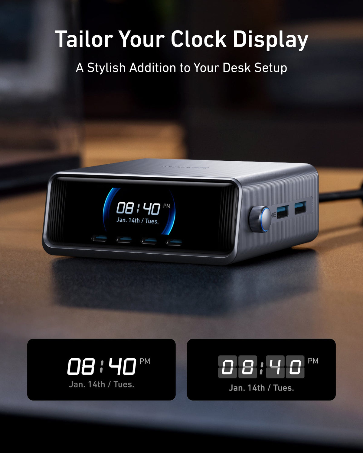 Anker Prime Charger (250W, 6 Ports, GaNPrime) and USB-C to USB-C Cable (240W, Upcycled-Braided)