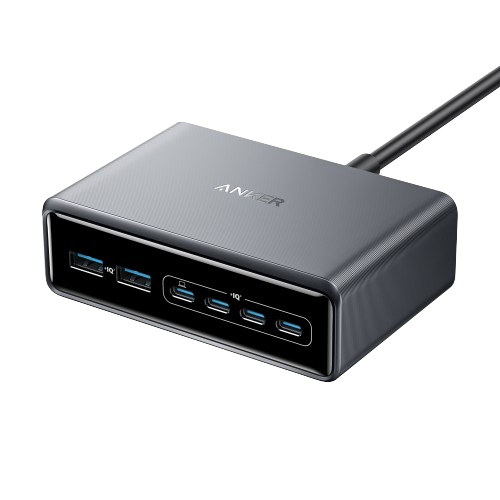 Anker Prime Charger (200W, 6 Ports, GaN)+ Anker Prime USB-C to USB-C Cable (240W, Upcycled-Braided)