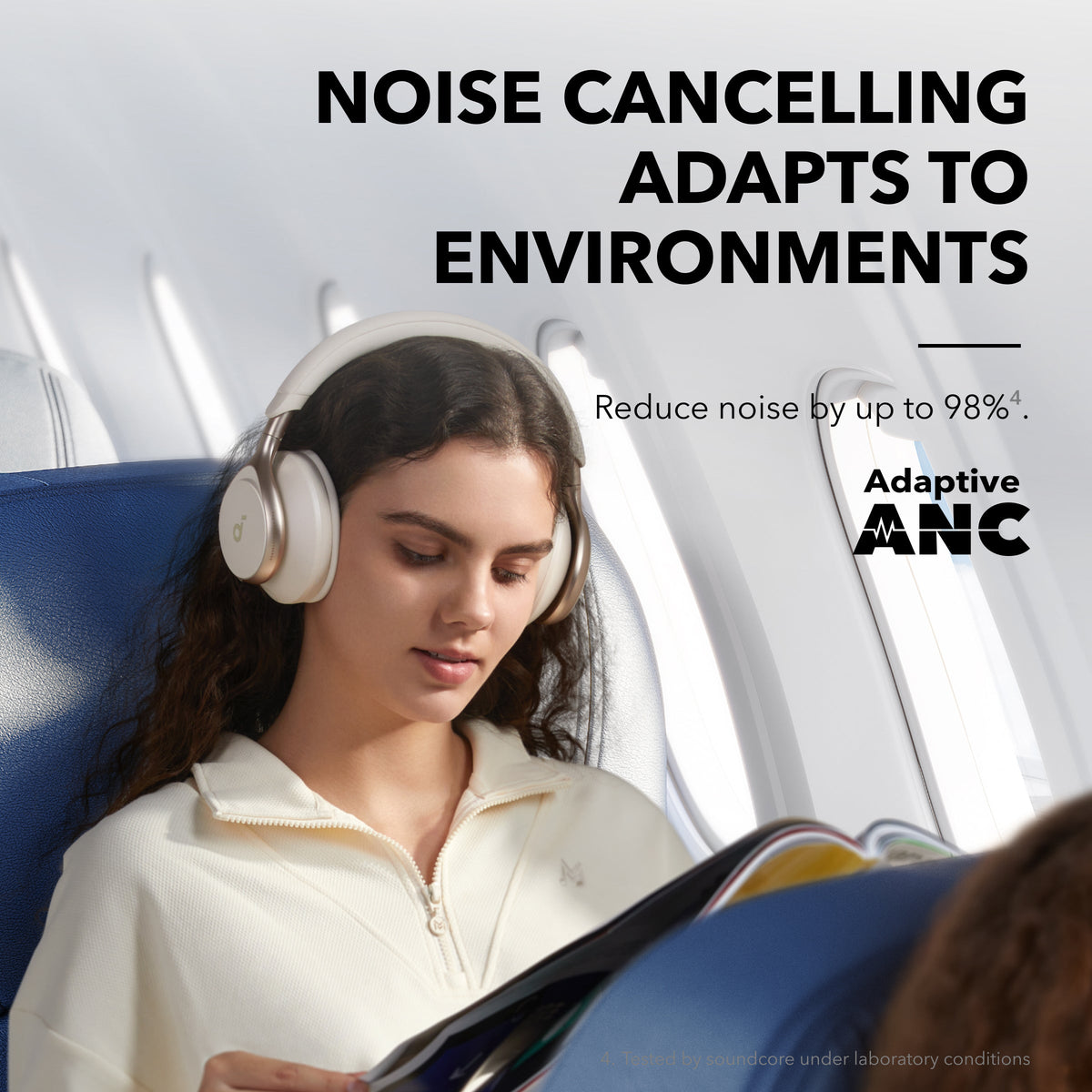 soundcore Space One | Noise Cancelling Headphones, 2X Stronger Voice Reduction
