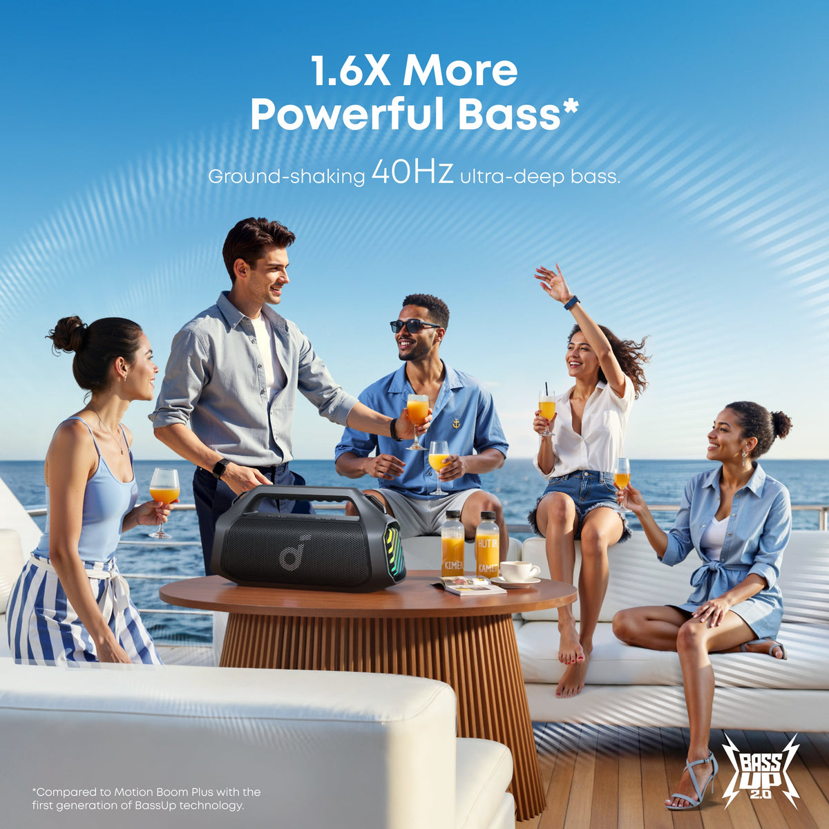 Boom 2 Pro | Ultra-Deep Bass for Outdoor Adventures The Ultimate Speaker for Outdoor Adventures, Fishing Trips Relaxing on the Beach