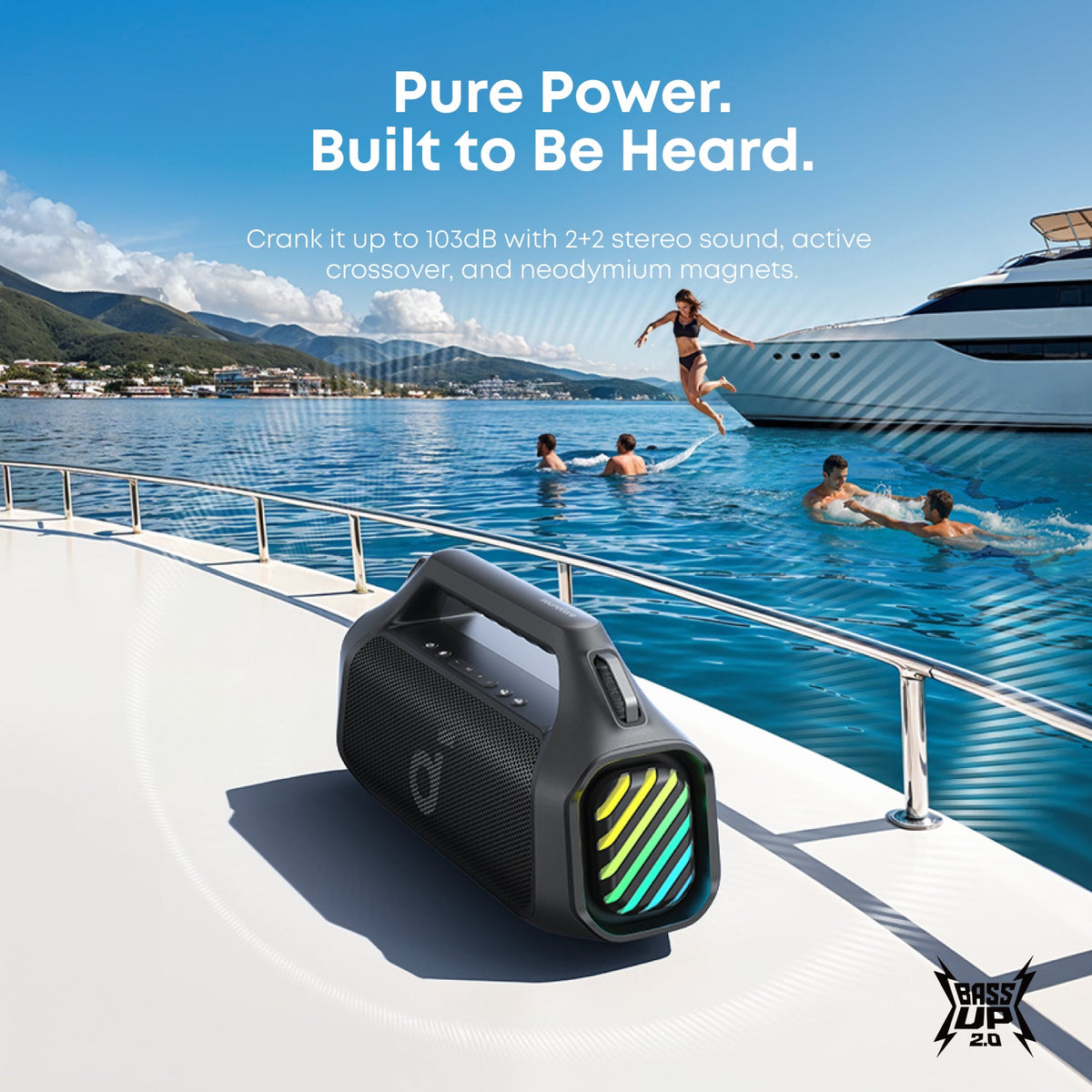 Boom 2 Pro | Ultra-Deep Bass for Outdoor Adventures The Ultimate Speaker for Outdoor Adventures, Fishing Trips Relaxing on the Beach