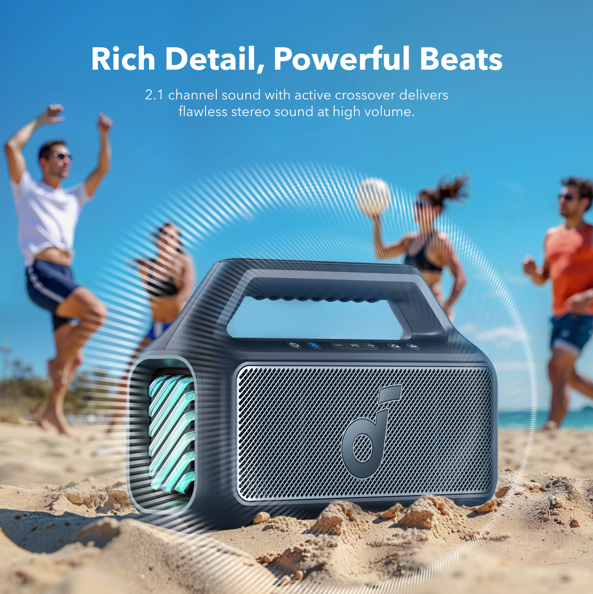 soundcore Boom 2 | Portable Bluetooth Outdoor Speaker, 80W Sound and RGB Lights