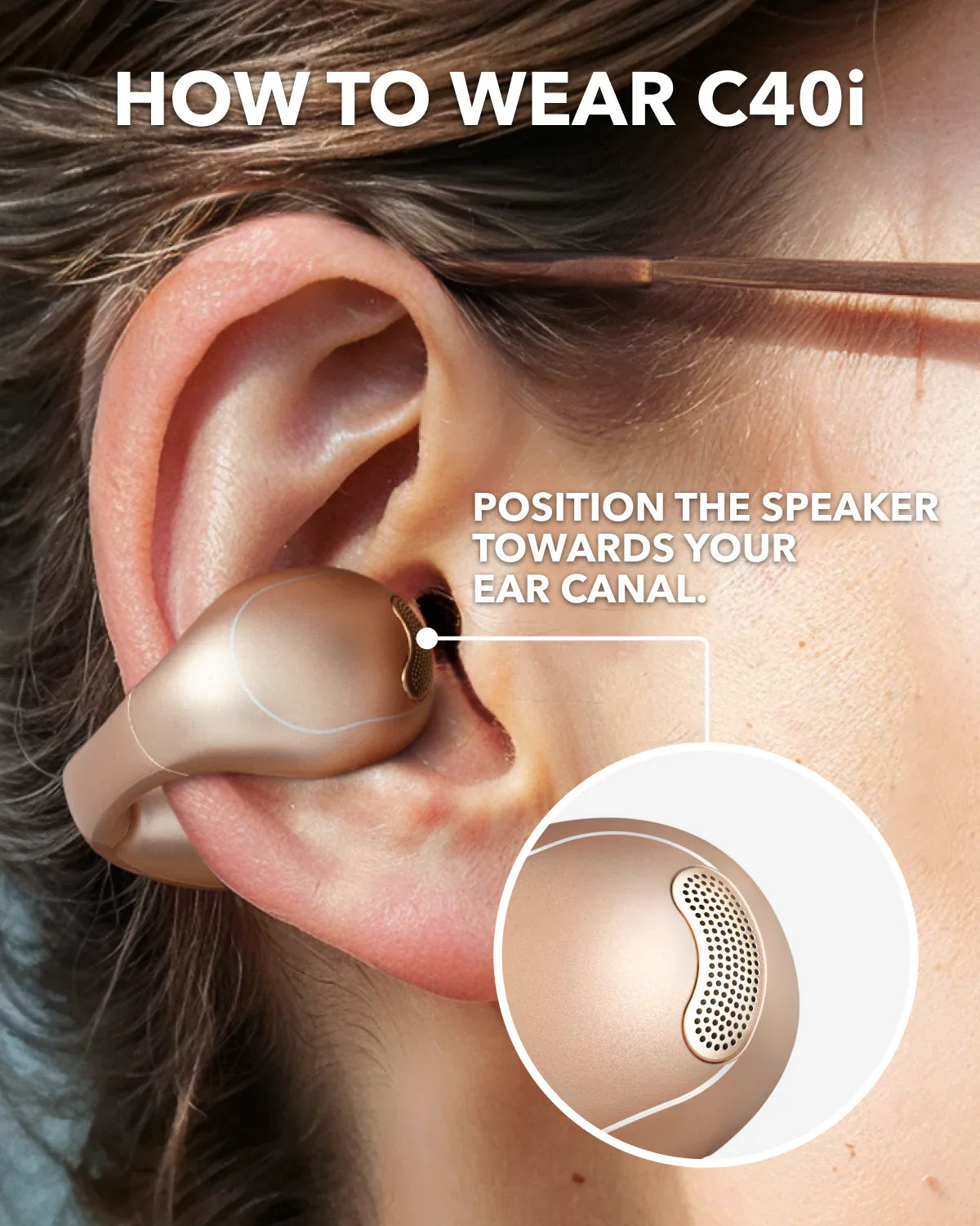 soundcore C40i | Open-Ear Clip-On Earbuds, Clear Sound