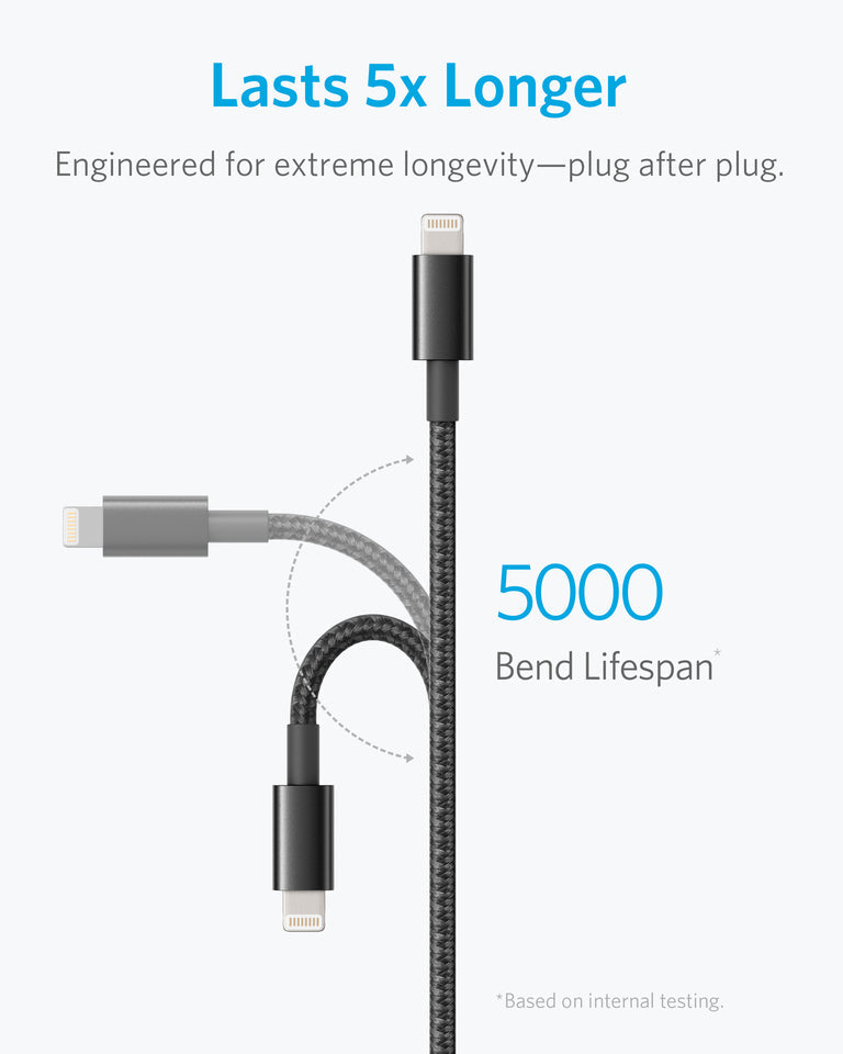 Anker <b>331</b> USB-A to Lightning Cable (1.8m Nylon), MFi Certified