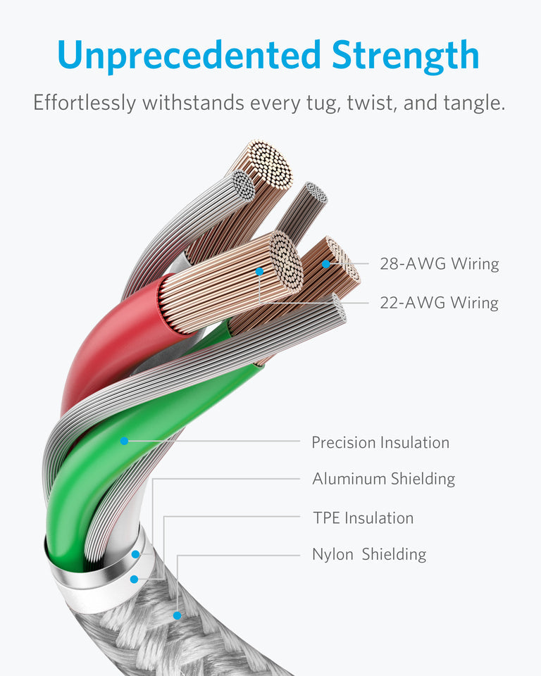 Anker <b>331</b> USB-A to Lightning Cable (1.8m Nylon), MFi Certified