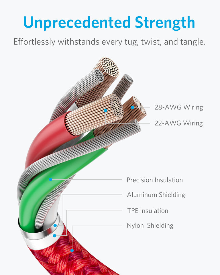Anker <b>331</b> USB-A to Lightning Cable (1.8m Nylon), MFi Certified