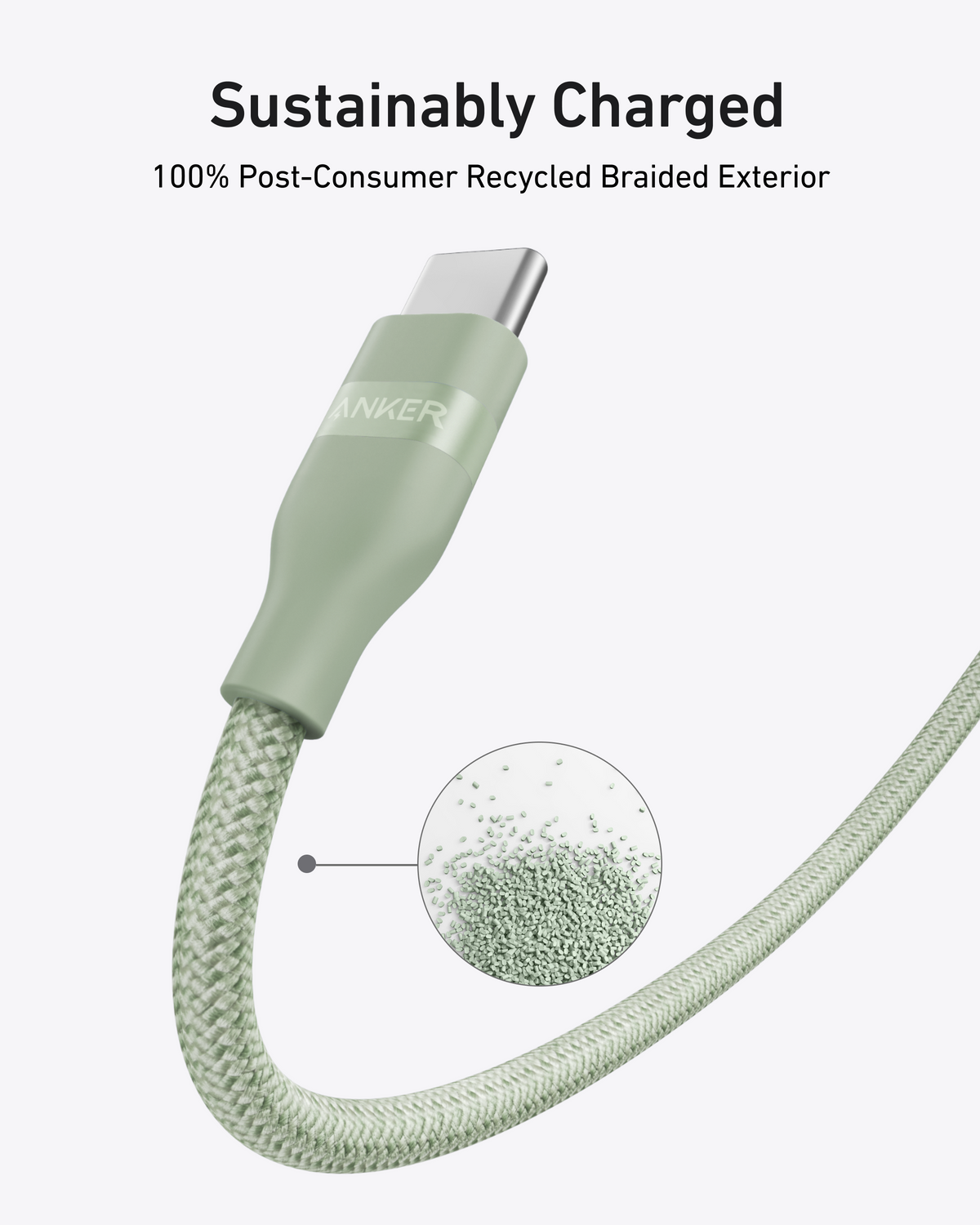 Anker USB-C to USB-C Cable (240W, Upcycled-Braided)