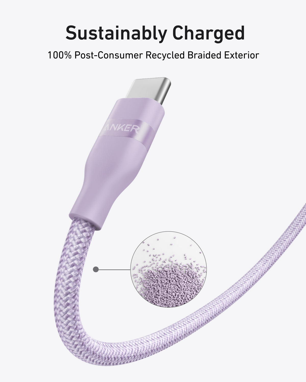 Anker USB-C to USB-C Cable (240W, Upcycled-Braided)