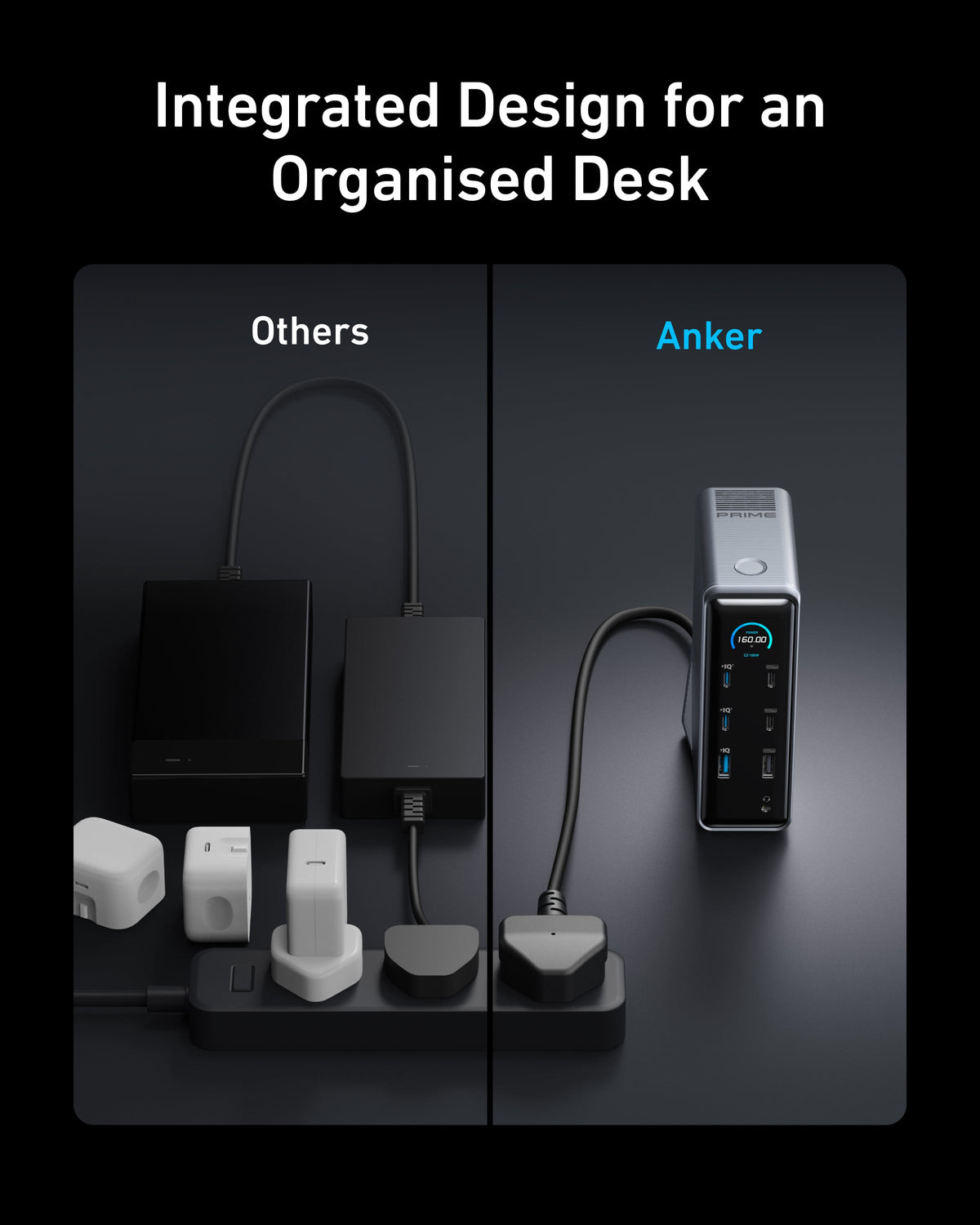 Anker Prime Charging Docking Station (14-in-1, Dual Display, 160W) + Thunderbolt 4 Cable USB C to USB C (3.3 ft, 40Gbps, 240W)