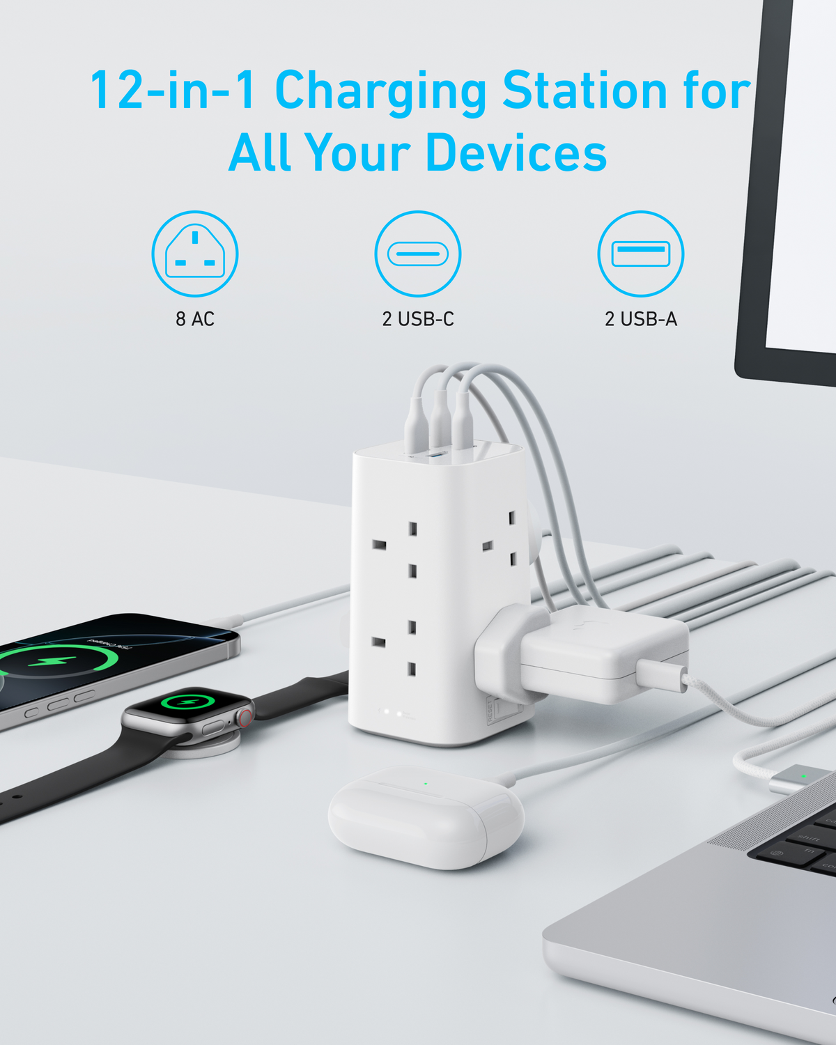 Anker 20W USB C Fast Charging Power Strip