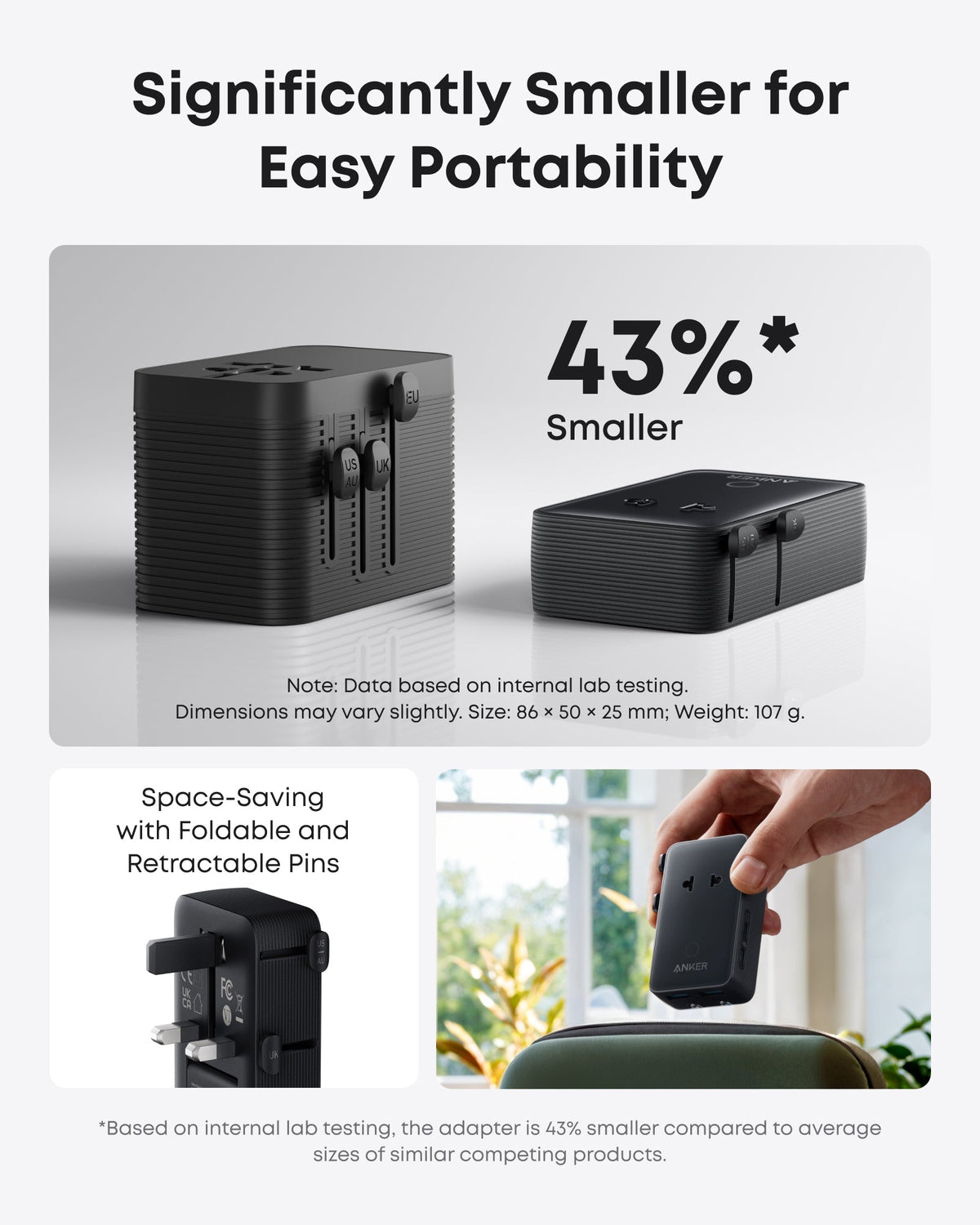 Anker Laptop Power Bank (25K, 165W) + Anker Nano Travel Adapter (5-in-1, 20W)