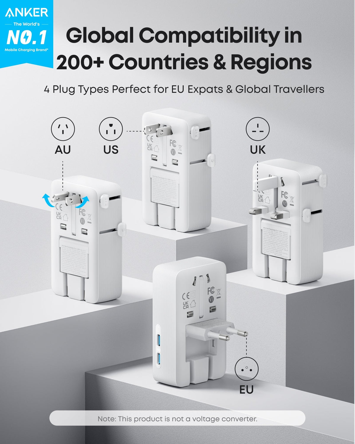 Anker Laptop Power Bank (25K, 165W) + Anker Nano Travel Adapter (5-in-1, 20W)