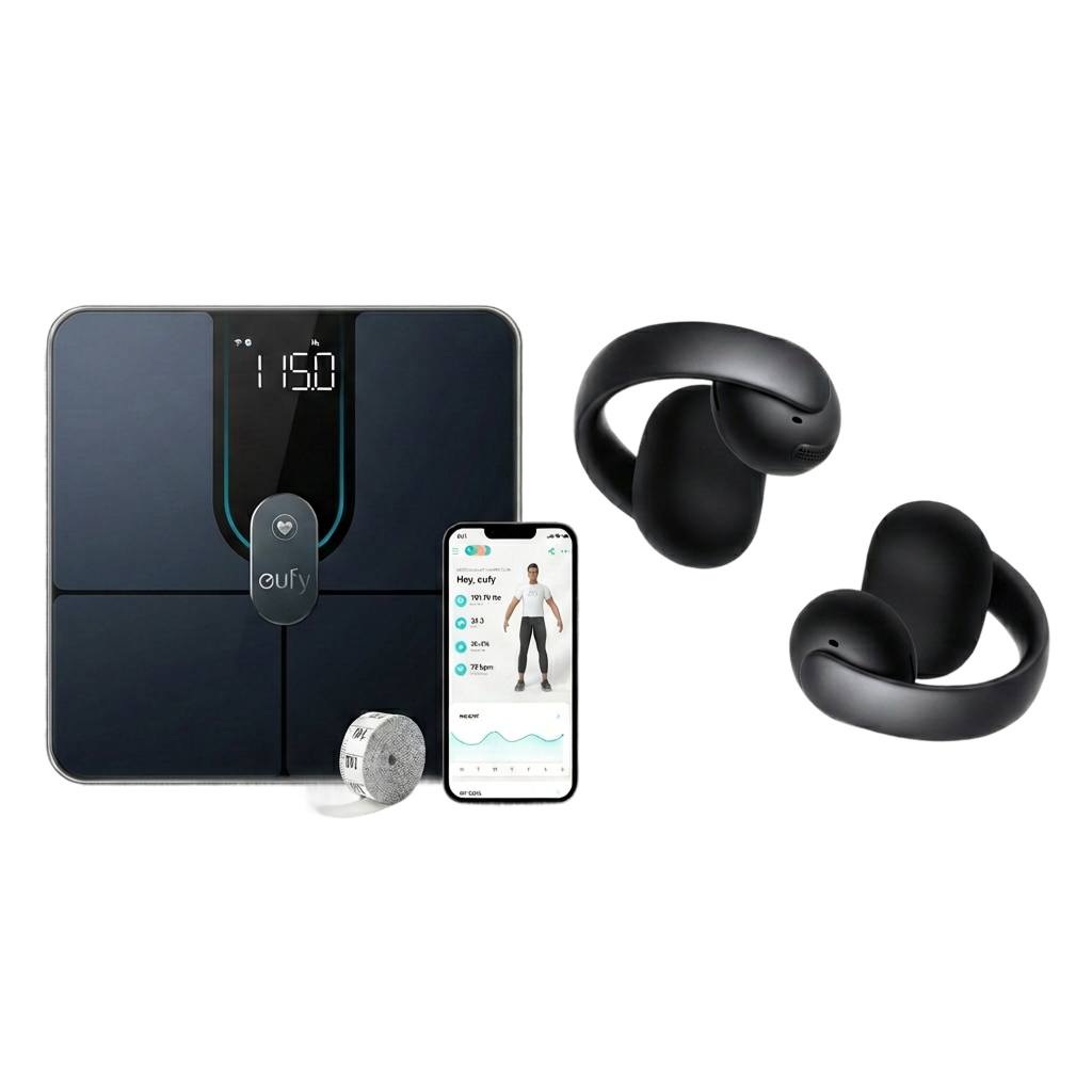 soundcore AeroClip Open-Ear Earbuds & eufy Smart Scale P2 Pro