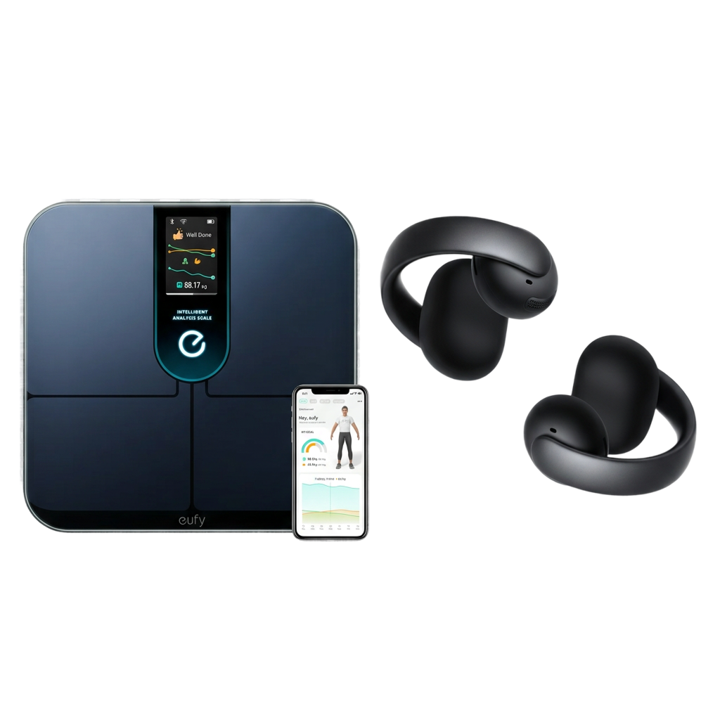 soundcore AeroClip Open-Ear Earbuds & eufy Smart Scale P3