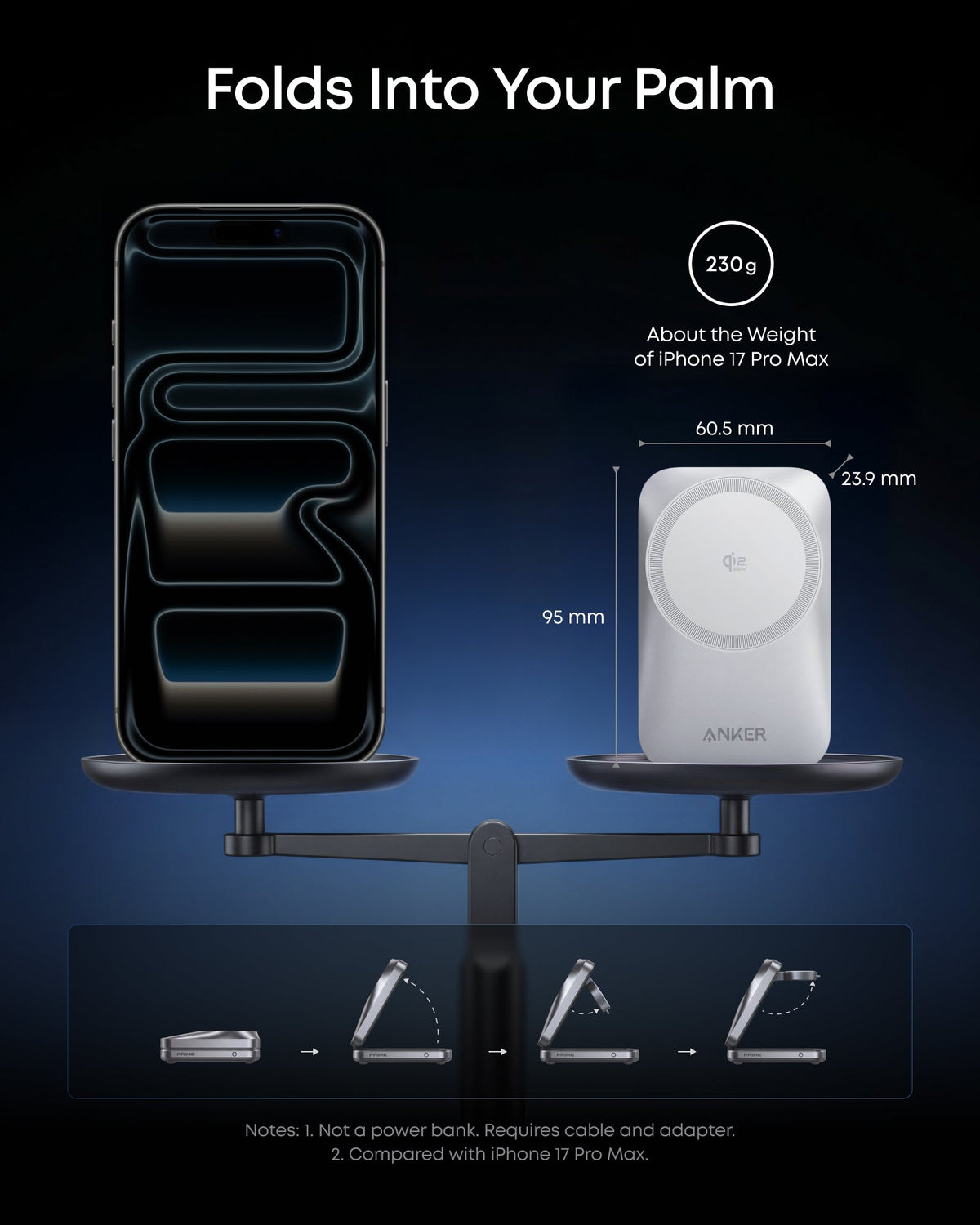 Anker Prime Wireless Charging Station (3-in-1, MagGo, AirCool, Foldable)