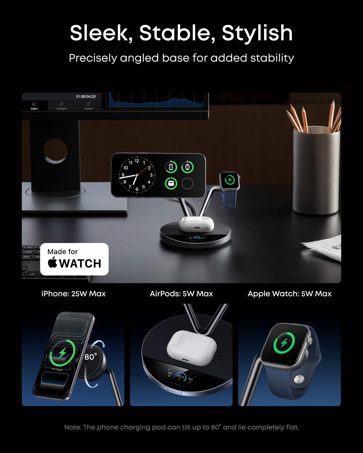 Anker Prime Wireless Charging Station (3-in-1, MagGo, AirCool, Dock Stand)