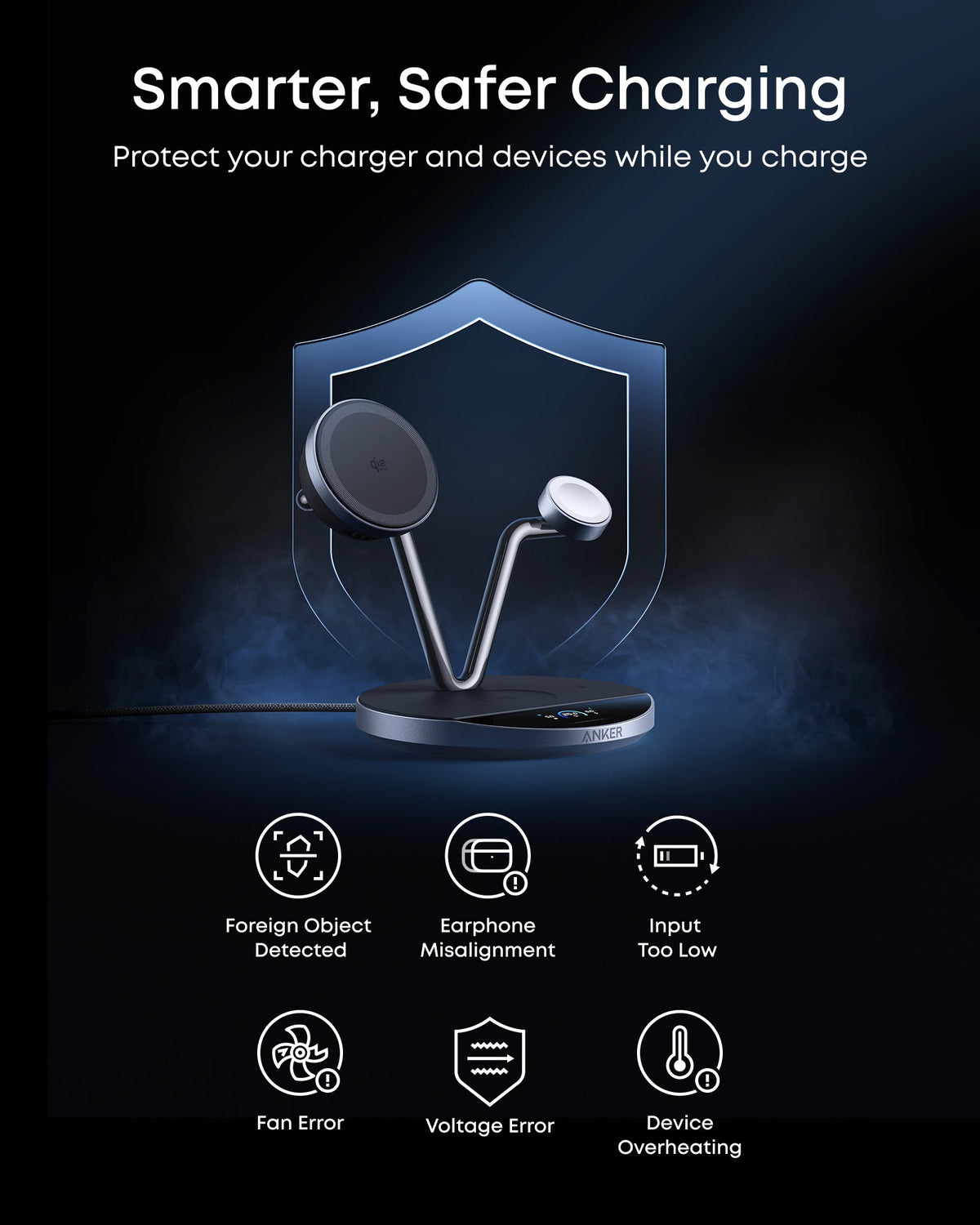Anker Prime Wireless Charging Station (3-in-1, MagGo, AirCool, Dock Stand)