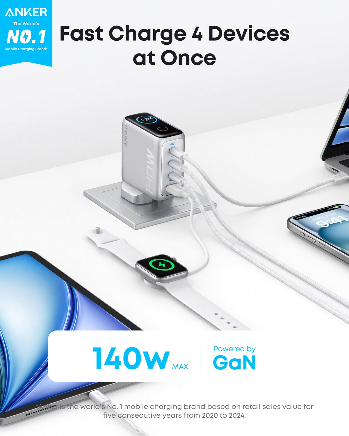 Anker Laptop Power Bank (25K, 165W, Retractable Cables) + Anker Laptop Charger (140W, 4-Port, PD 3.1) + Anker Nano Power Bank (10K, 45W, Retractable Cable)