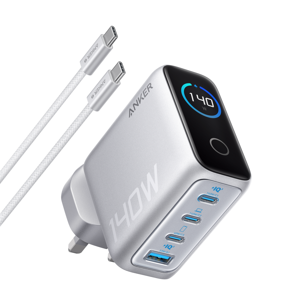 Anker Laptop Power Bank (25K, 165W, Retractable Cables) + Anker Laptop Charger (140W, 4-Port, PD 3.1) + Anker Nano Power Bank (10K, 45W, Retractable Cable)