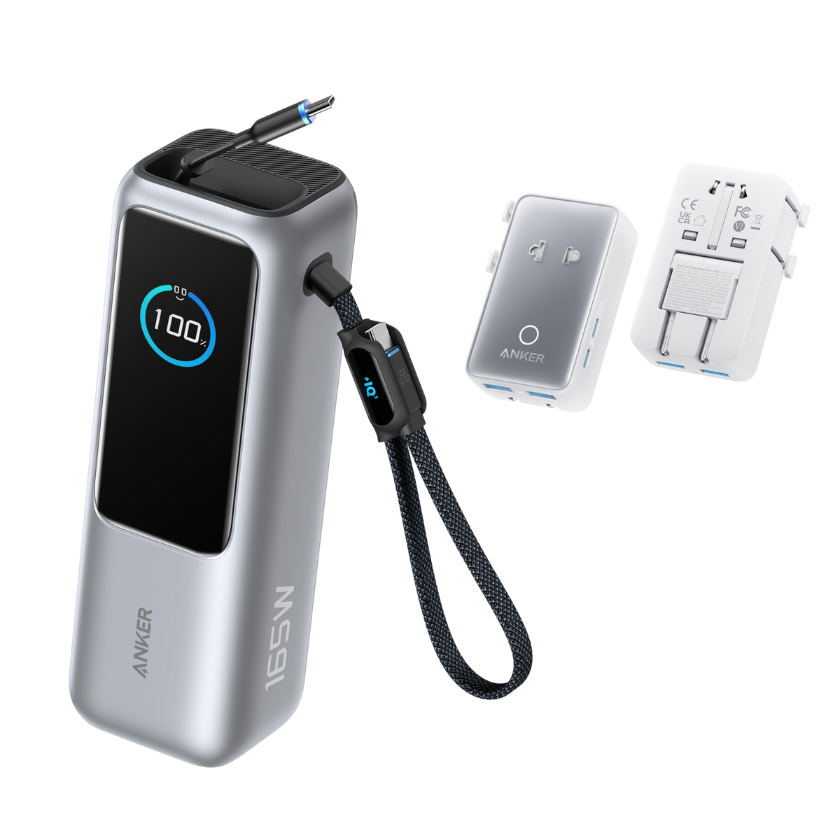 Anker Laptop Power Bank (25K, 165W) + Anker Nano Travel Adapter (5-in-1, 20W)