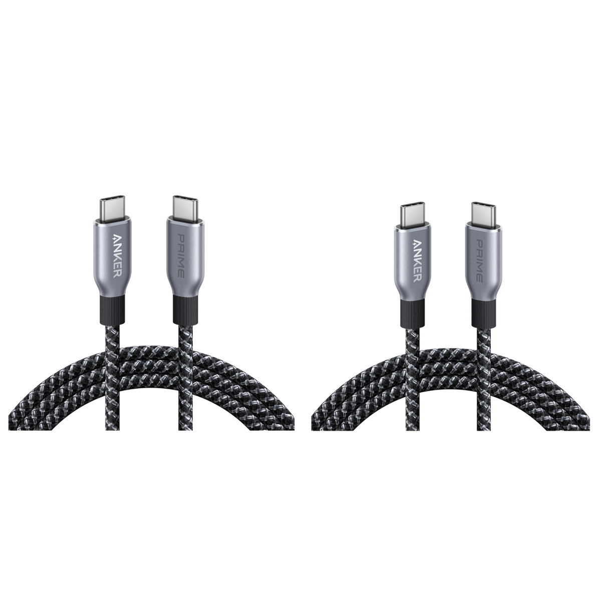 Anker Prime USB-C to USB-C Cable (240W, Upcycled-Braided) ｜2-Pack