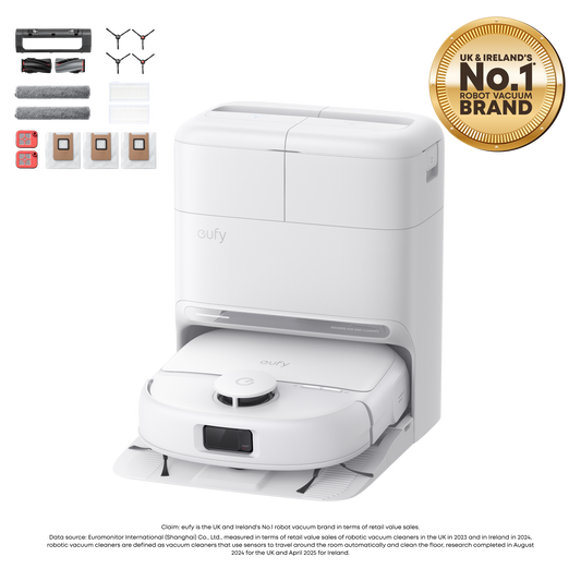 eufy Omni C28 Robot Vacuum (White) and Mop with eufy Replacement Kit